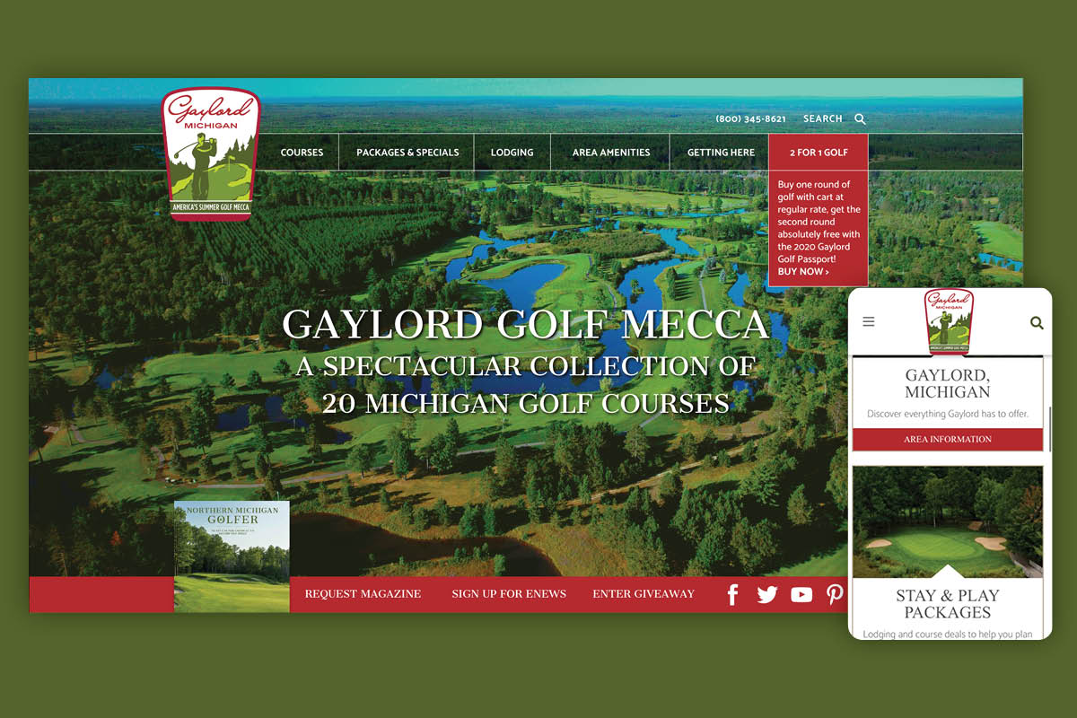 Gaylord Golf Mecca Website Screenshot