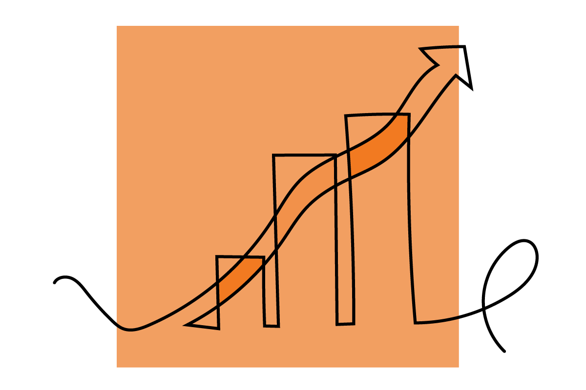 Graph Line Drawing Arrow Up