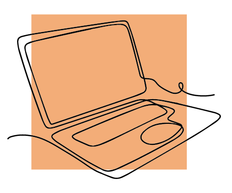 Line Drawing of Computer